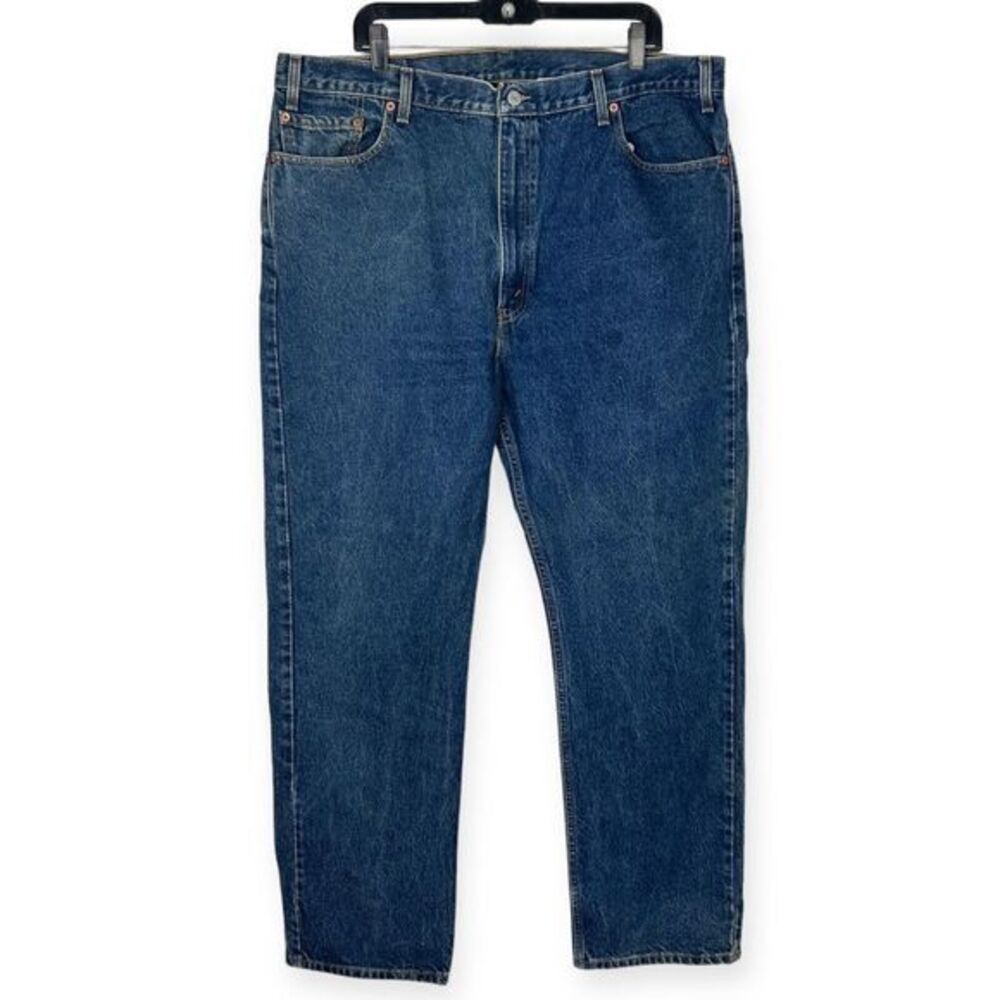 Levis 505 Regular Straight‎ Men's 42x32 Medium Wash Blue Jeans *Read